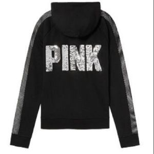 Victoria Secret PINK Mesh Bling ZIP Up Hoodie